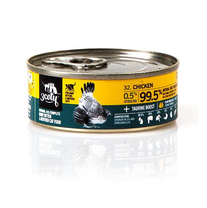 3Coty CHICKEN with Spirulina 80g dla Kocięt i Kojacych — zdjęcie 1 z 8