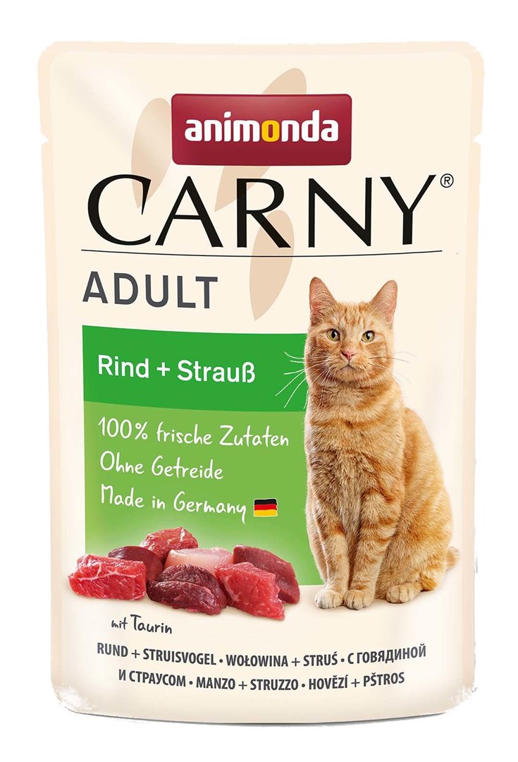 Animonda Carny Adult Pouch Beef, Ostrich 85g