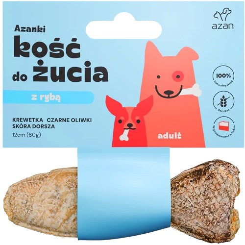 AZANKI Kość z krewetką skórze dorsza 12cm