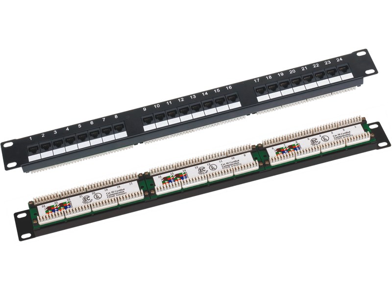 Q-LANTEC Patch panel UTP kat.5e, 24 porty 1U