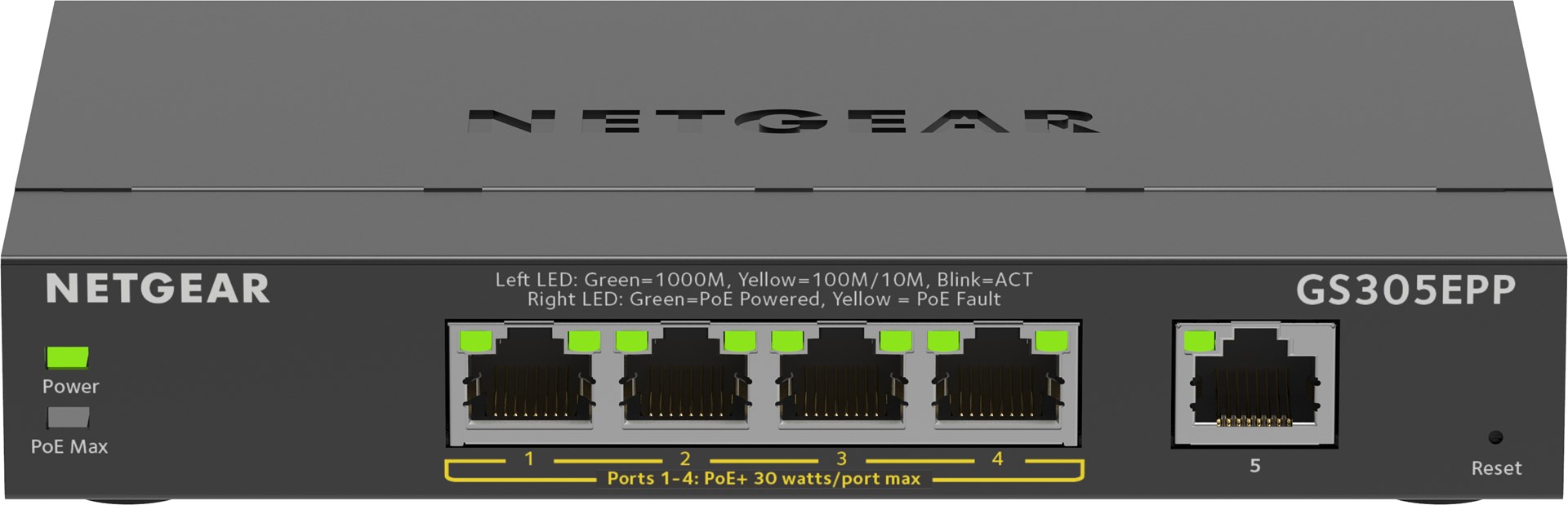 Switch Netgear GS305EPP-100PES 5p PoE 120W Unmanaged — zdjęcie 1 z 8
