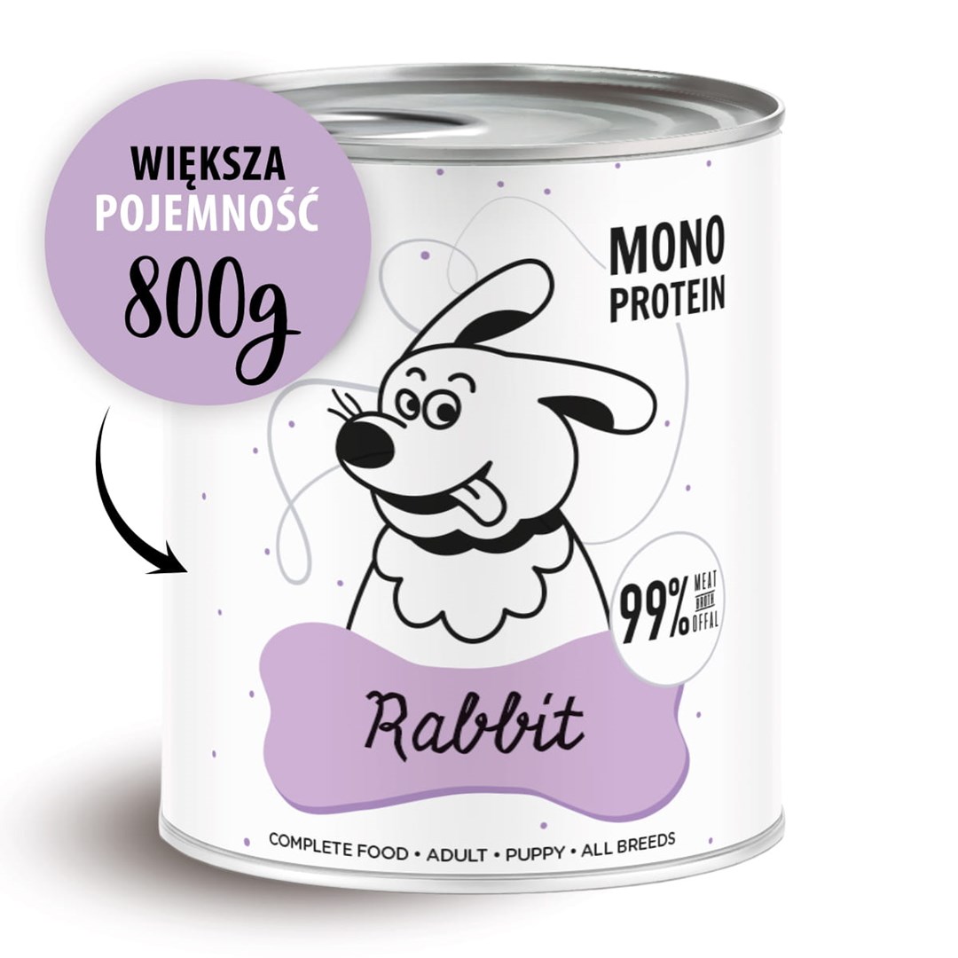 Paka Zwierzaka Pepe Rabbit 99% Królik 800g