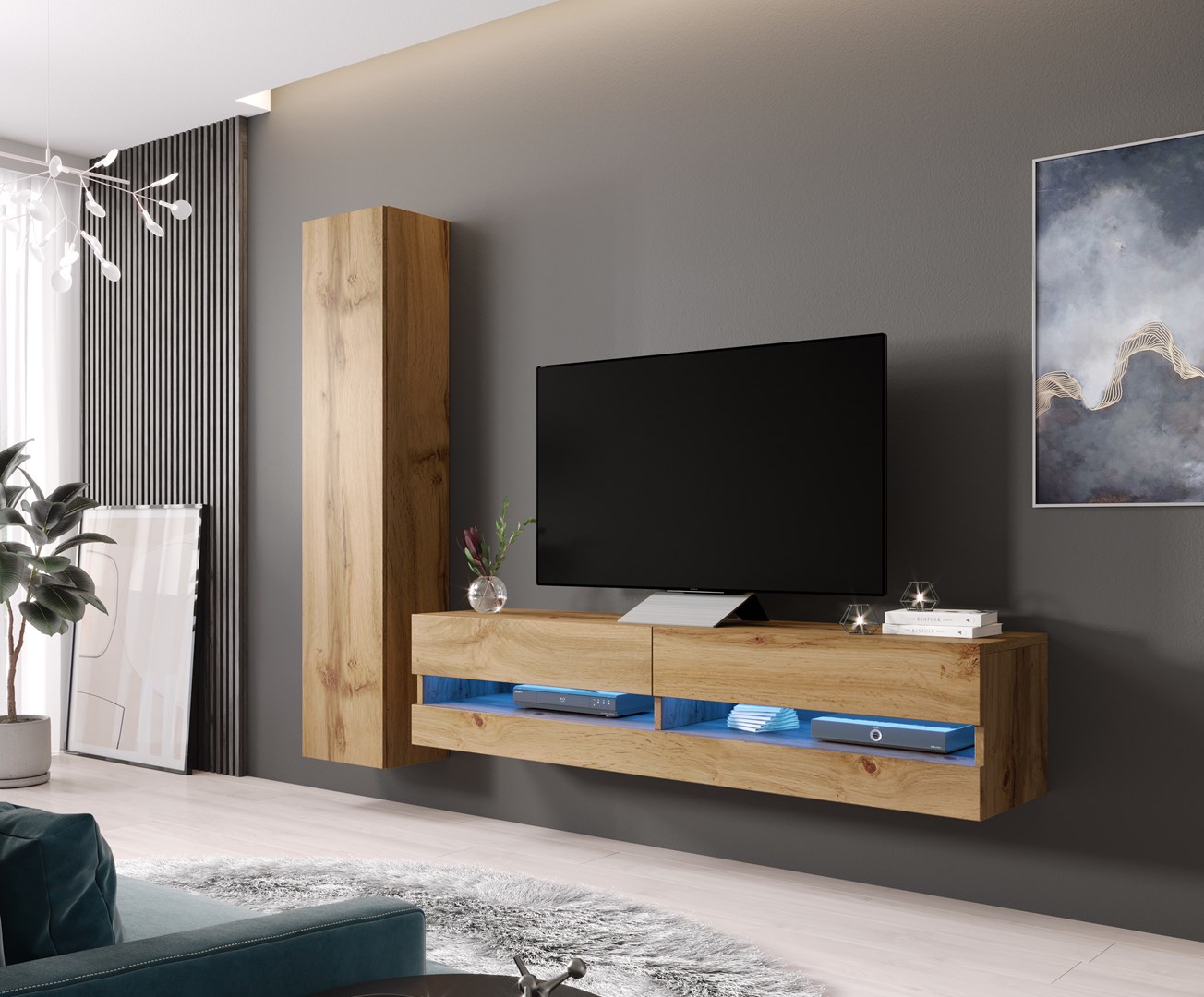 Zestaw VIGO NEW 9 dąb wotan meblościanki — zdjęcie 1 z 7