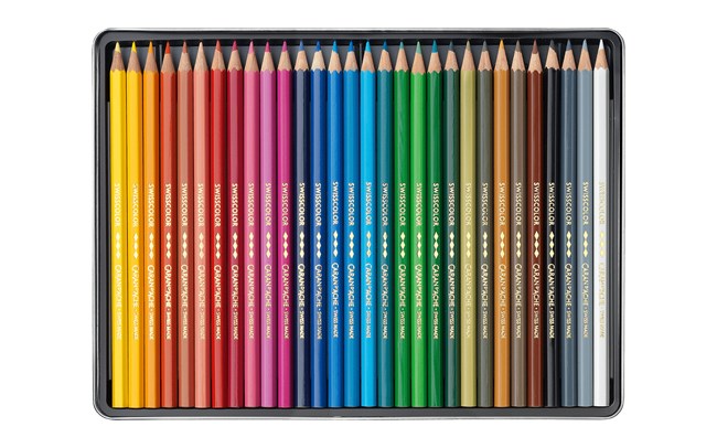 CARAN D'ACHE Swisscolor Kredki, 30 Sztuk w Pudełku — zdjęcie 1 z 3