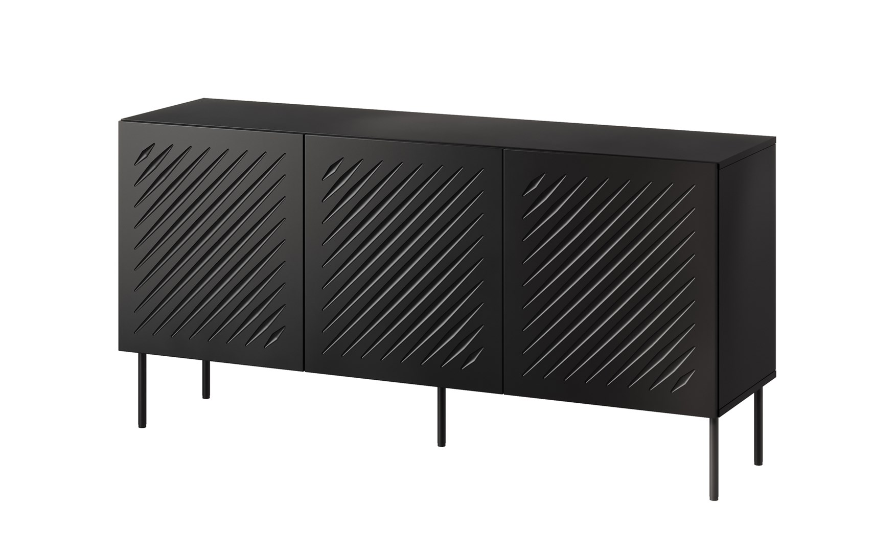 Komoda SIENA 150,5x40x75 czarny mat — zdjęcie 1 z 4