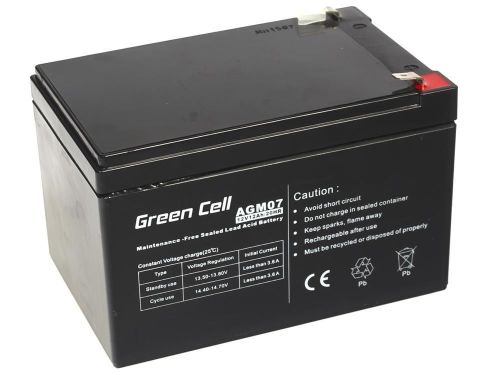 GREEN CELL AKUMULATOR ŻELOWY AGM07 12V 12AH — zdjęcie 1 z 5