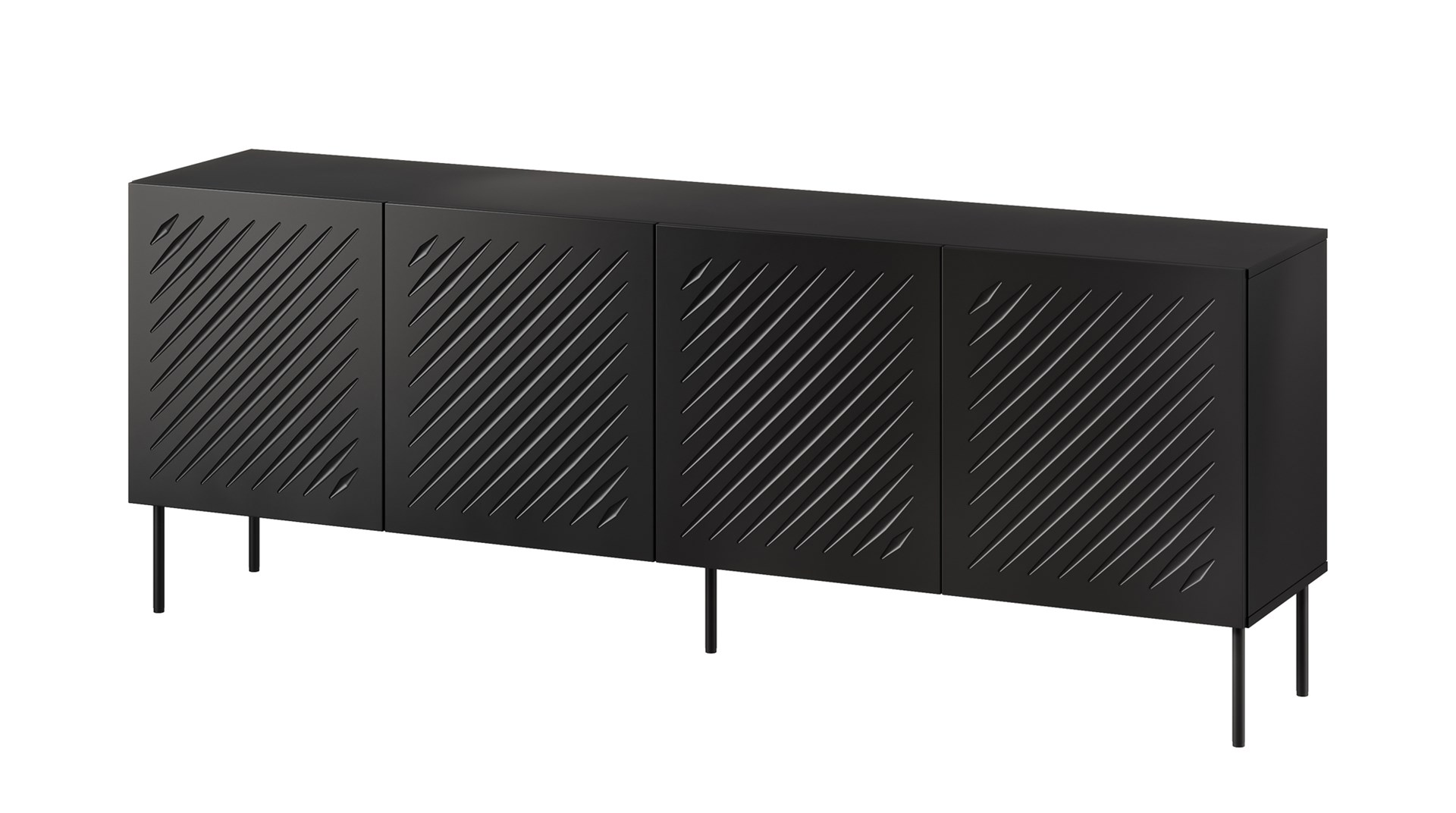 Komoda SIENA 200x40x75 czarny matowy — zdjęcie 1 z 4