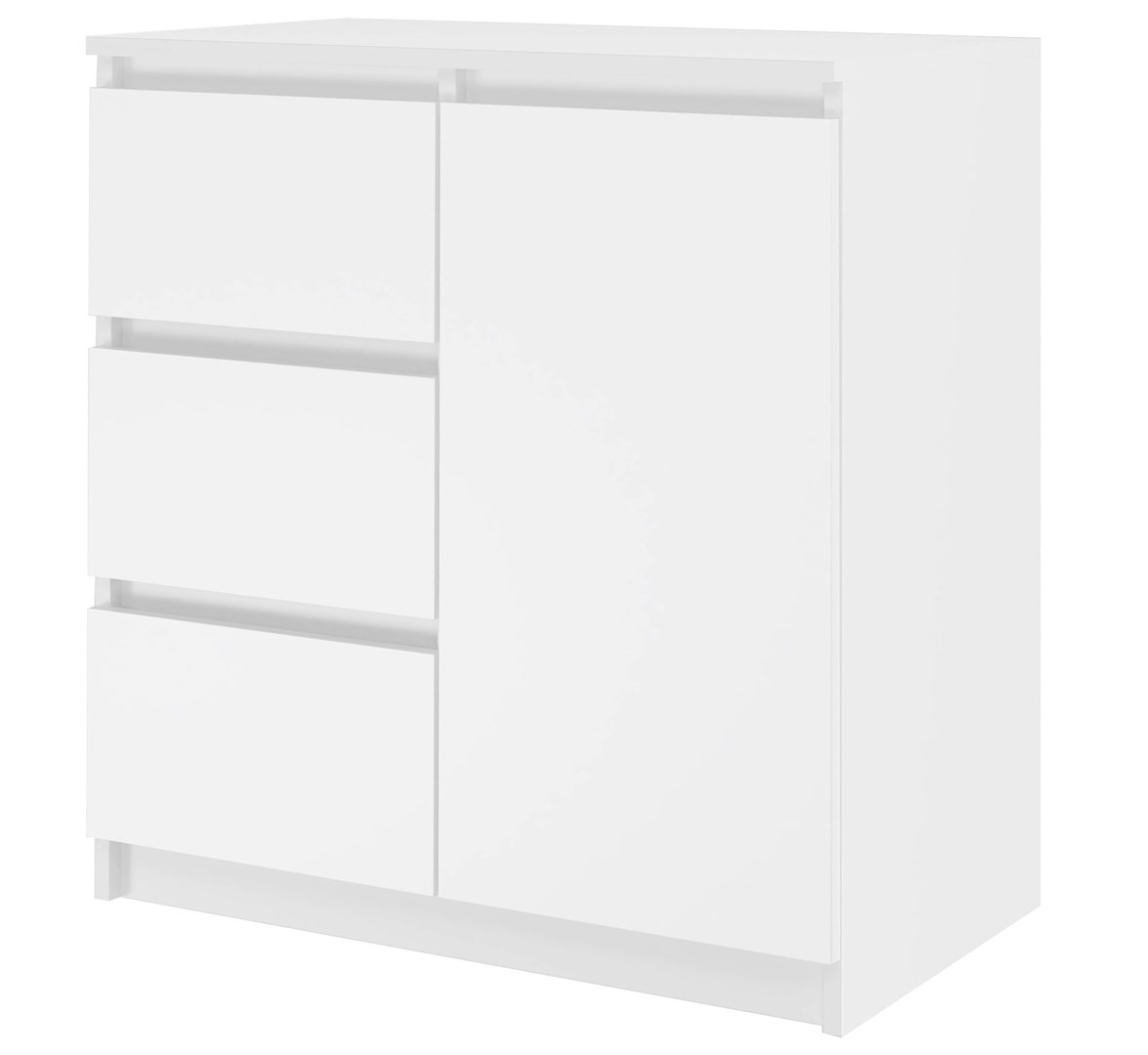 KOMODA 1 DRZWI 3 SZUFLADY BIEL KOMPLET — zdjęcie 1 z 4