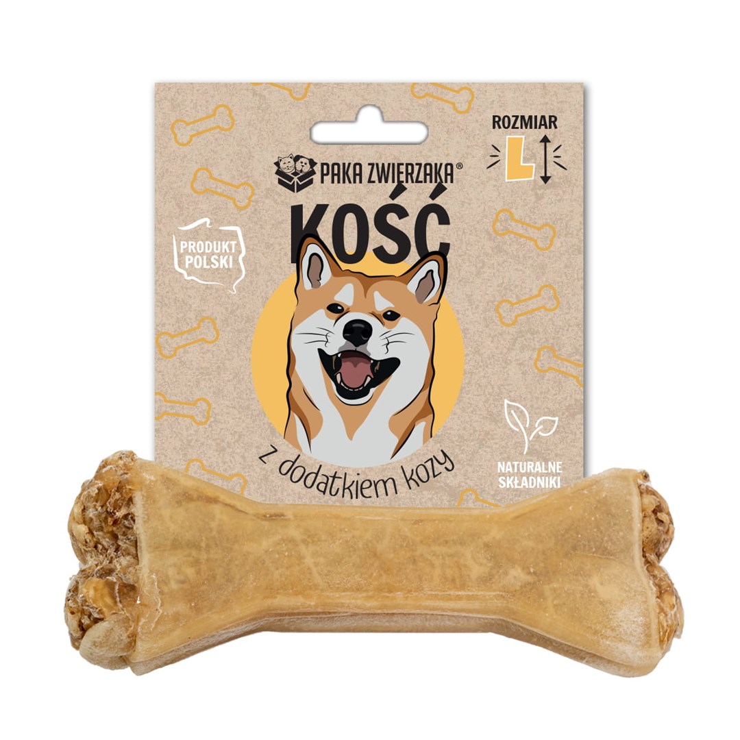 Paka Zwierzaka Kość z dodakiem kozy L-13,5 cm 70g — zdjęcie 1 z 2