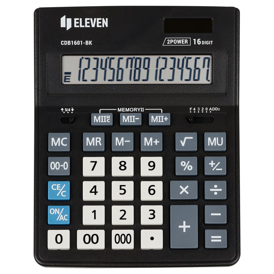 Eleven Kalkulator Biurowy CDB1601-BK Czarny — zdjęcie 1 z 7