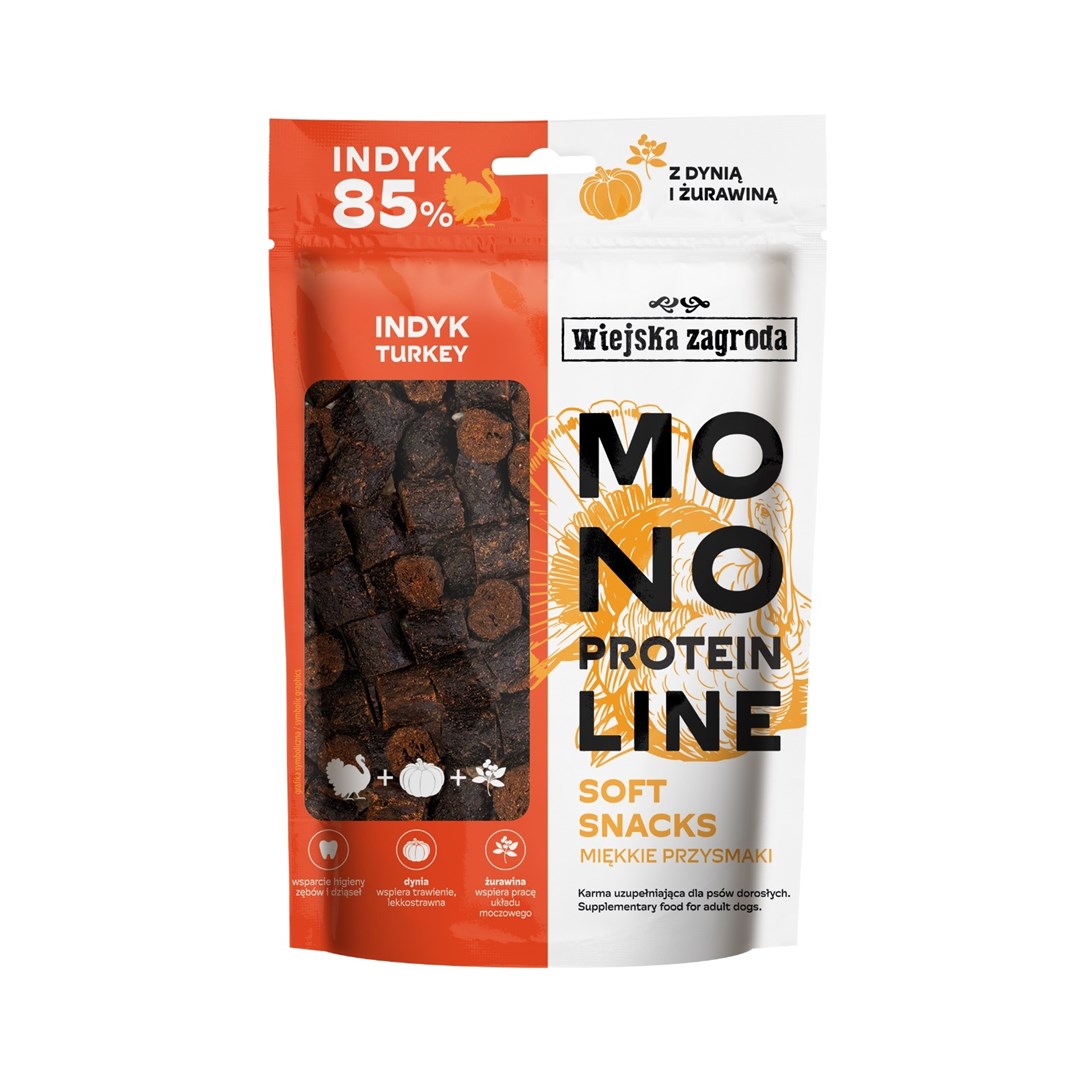 WIEJSKA ZAGRODA Monoproteinowy soft snacks Indyk 115g