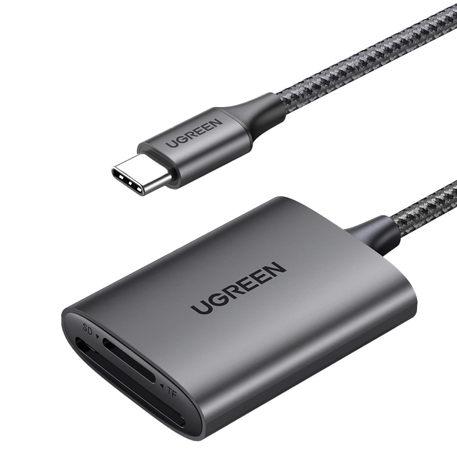 Ugreen Czytnik kart SD/TF CM401 USB C 5Gb/s - szary