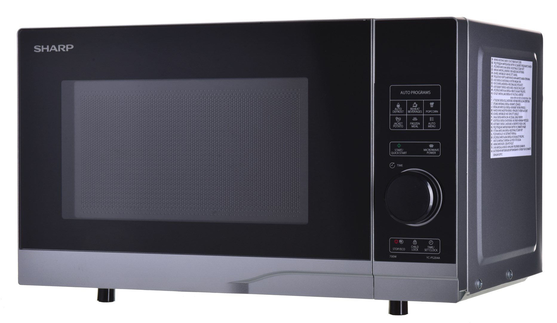 Kuchenka mikrofalowa SHARP YC-PS204AE-S srebrna 700W — zdjęcie 1 z 6