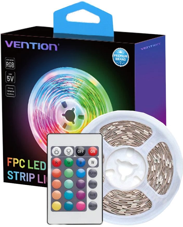 Taśma świetlna Vention RGB FPC LED 2m z pilotem IR — zdjęcie 1 z 8