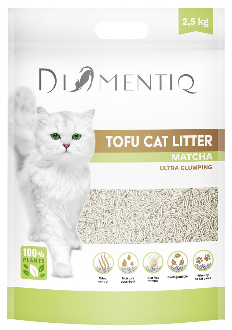 DIAMENTIQ Żwirek Tofu zbrylający 2,5 kg MATCHA — zdjęcie 1 z 8