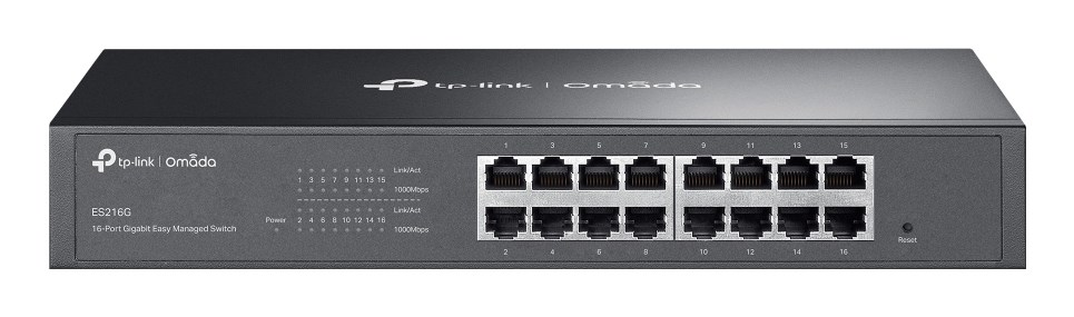 Switch TP-LINK ES216G - Czarny, LED, Montaż w Stelażu — zdjęcie 1 z 5