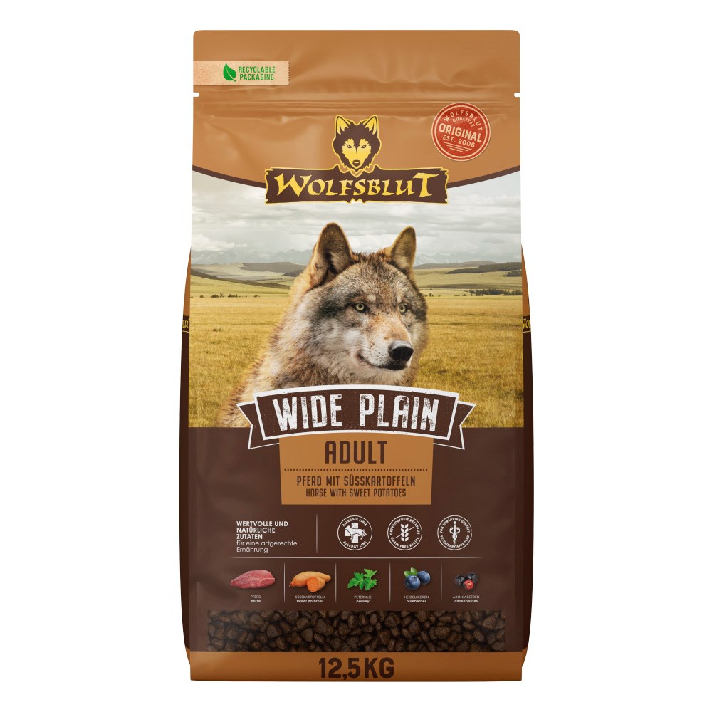 WOLFSBLUT Wide Plain Adult horse/sweet pota. 12,5kg