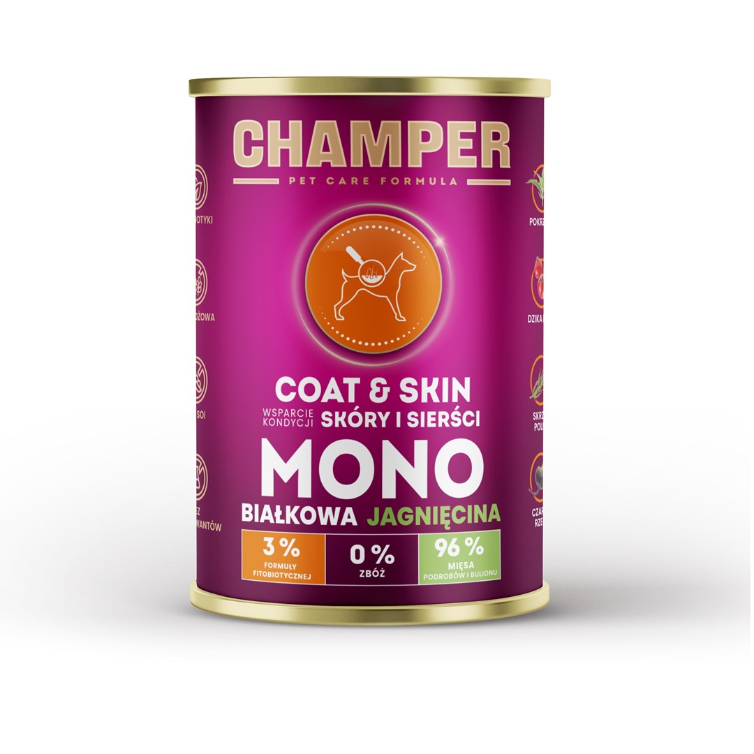 CHAMPER COAT&SKIN Monobialkowa Jagnięcina 400g