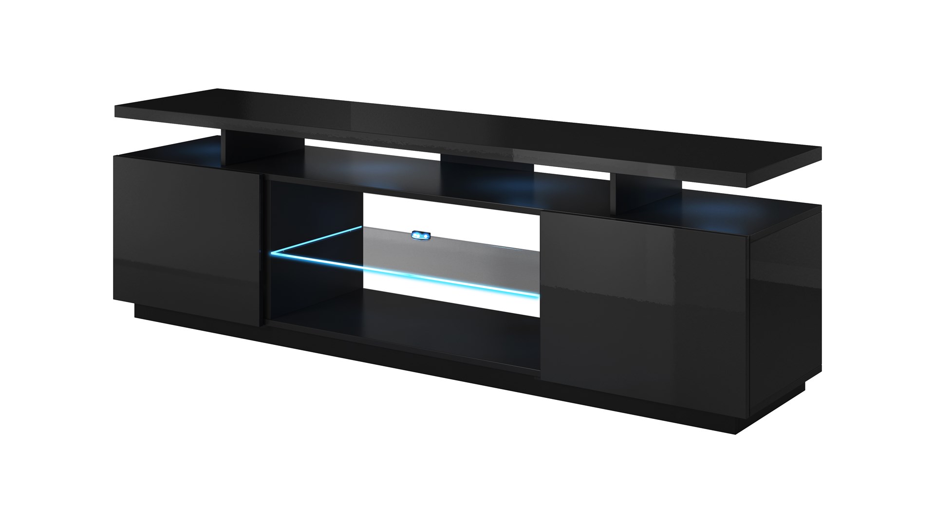 Szafka RTV EVA 180x40x52 czarny/czarny połysk — zdjęcie 1 z 3