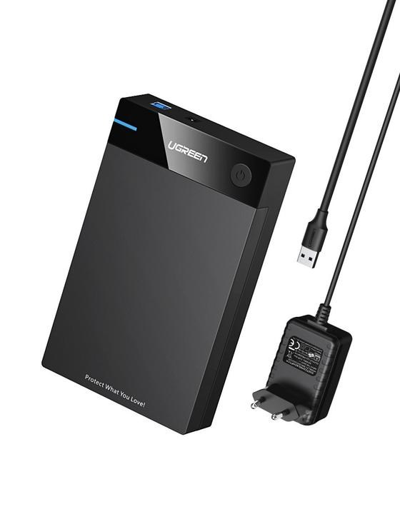 Ugreen Obudowa na dysk SATA 3,5'' HDD; USB 3.0 (czarny) — zdjęcie 1 z 8