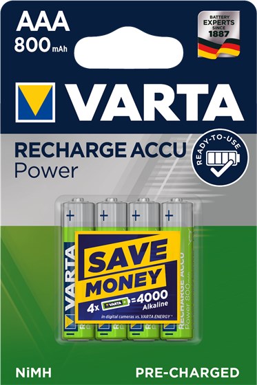 Zestaw akumulatorków AAA VARTA Ready2Use 800mAh