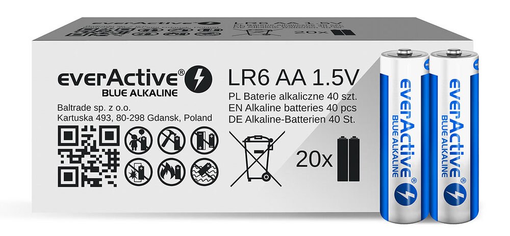 EVERACTIVE BATERIE ALKALICZNE AA - 40 SZTUK — zdjęcie 1 z 2
