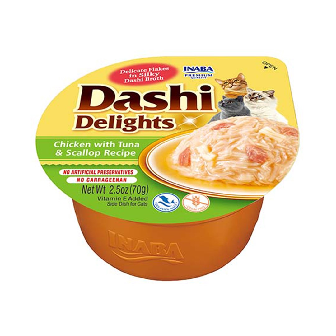 INABA DASHI DELIGHTS Kurczak Tuńczyk & Przegrzebki 70g — zdjęcie 1 z 8