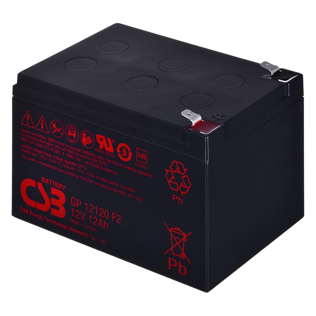 Akumulator CSB GP12120F2 12V 12Ah Czarny — zdjęcie 1 z 3