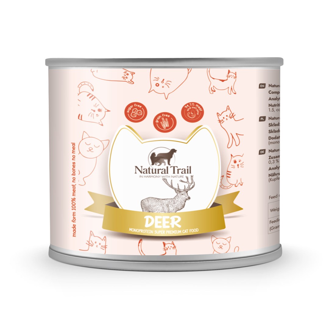 NATURAL TRAIL Monoprotein z jeleniem 185 g