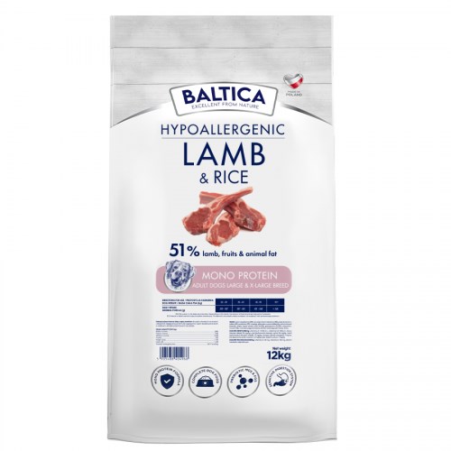 BALTICA NUTRACEUTIC Hypoallergenic Lamb & Rice L/XL 12kg — zdjęcie 1 z 2