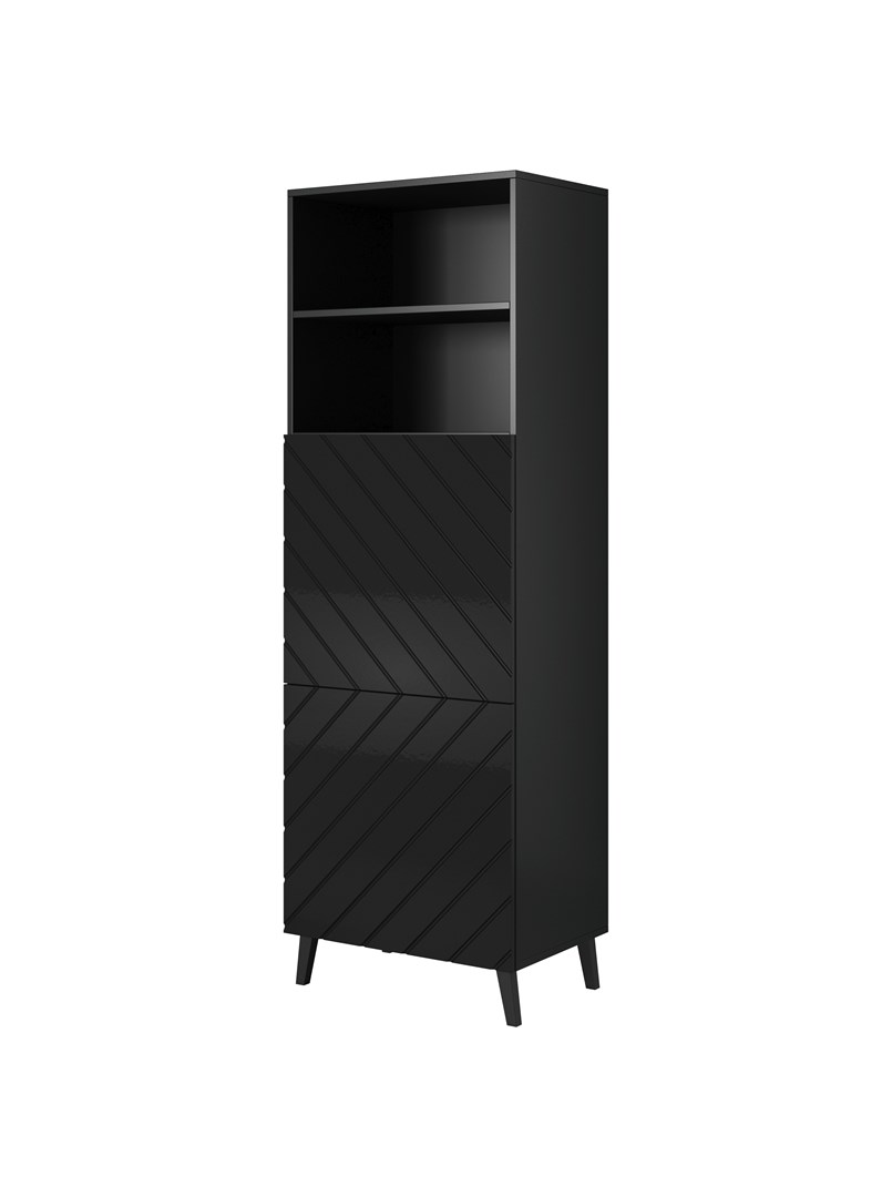 Witryna ABETO 60x40xH176,5 czarny/czarny połysk — zdjęcie 1 z 4
