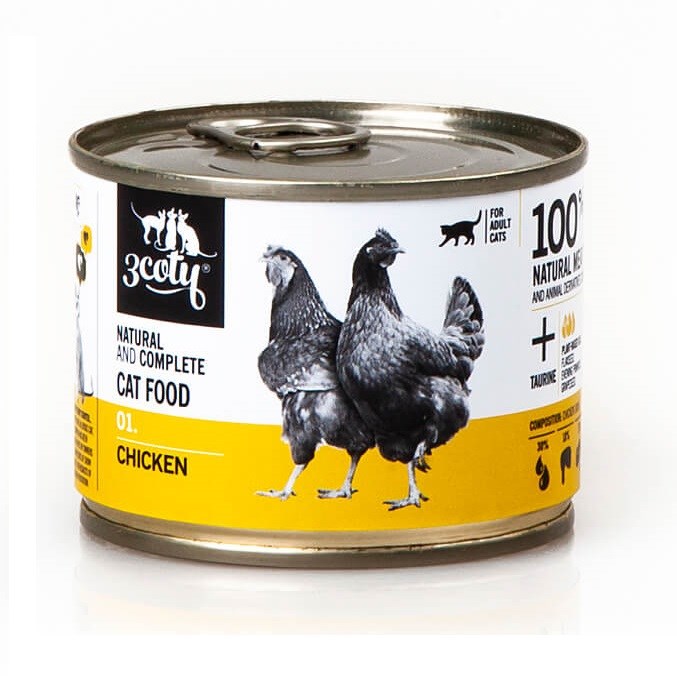 3Coty CHICKEN with hearts for Adult cats 180g — zdjęcie 1 z 5