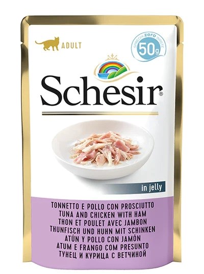 SCHESIR Single Dish Tuńczyk z Kurczakiem i Szynką 50g — zdjęcie 1 z 2