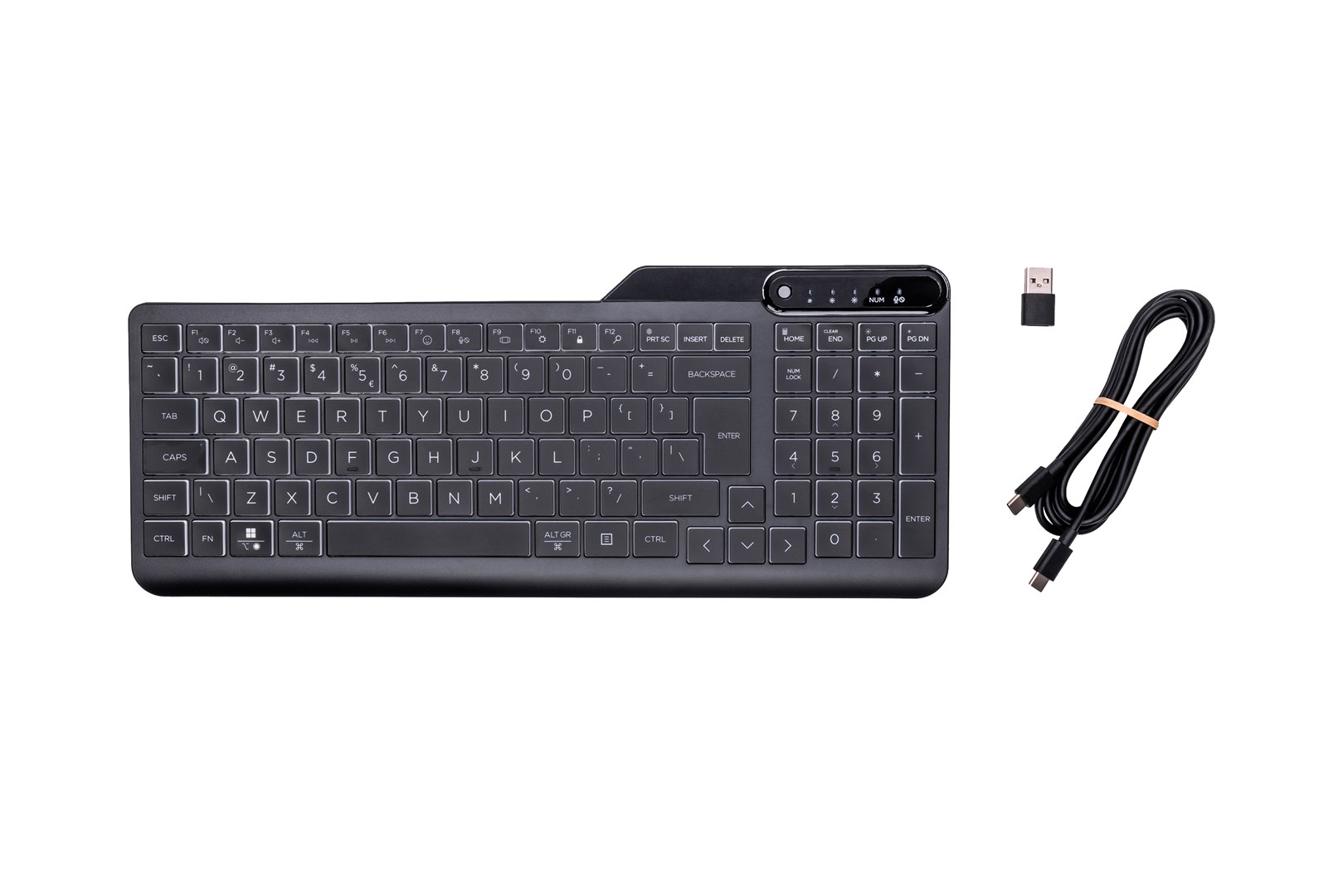 Klawiatura HP 400 Backlit Wired Keyboard czarna — zdjęcie 1 z 2