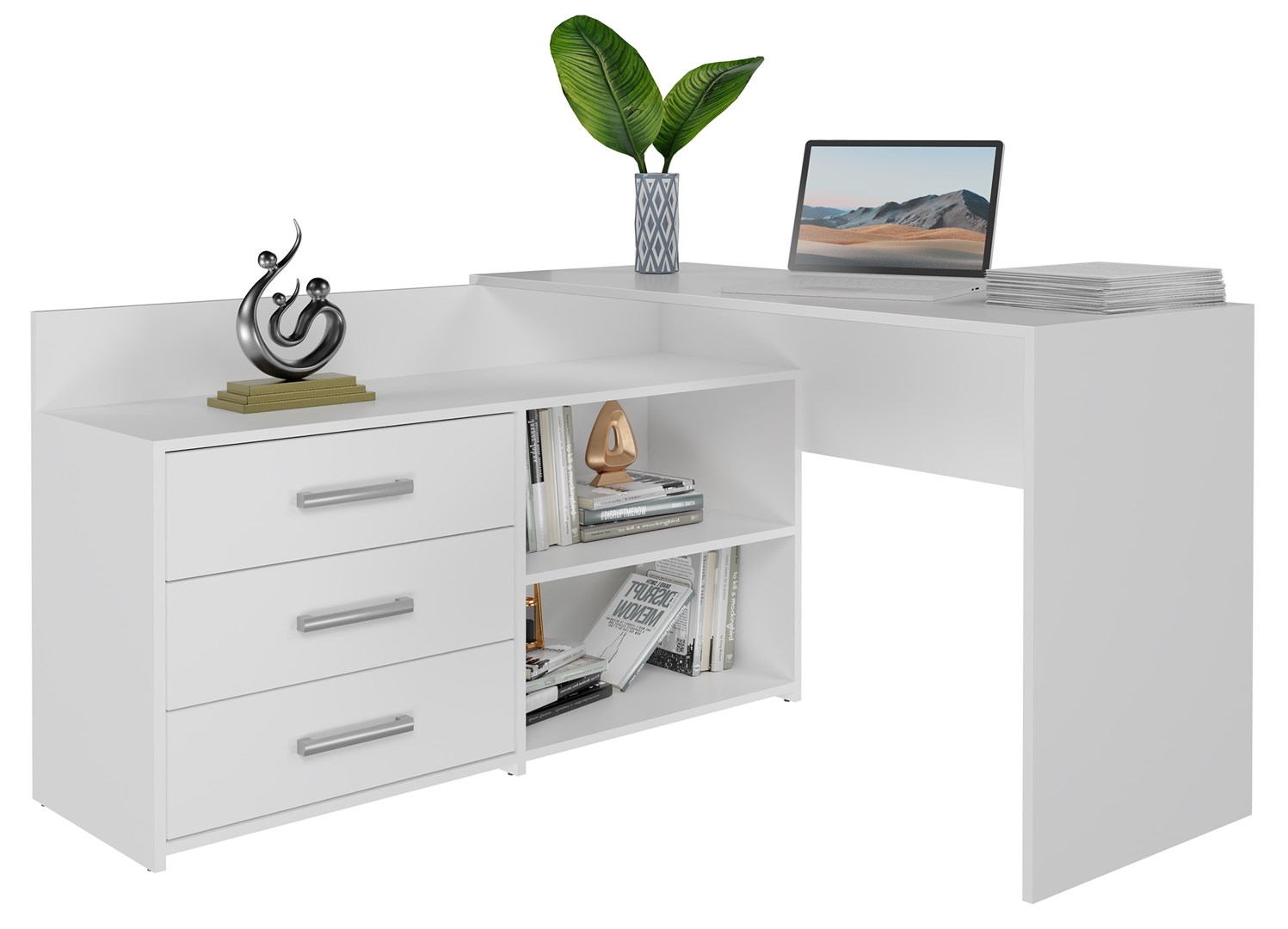 Biurko narożne + komoda DANY 120x50xH76 biały — zdjęcie 1 z 5