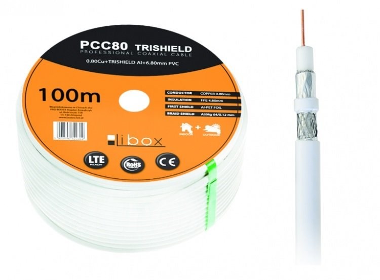 LIBOX KABEL KONCENTRYCZNY PCC80 0,8MM 100M — zdjęcie 1 z 5