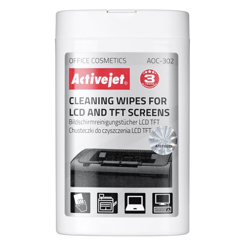Activejet AOC-302 Chusteczki do LCD (100 szt.) — zdjęcie 1 z 5