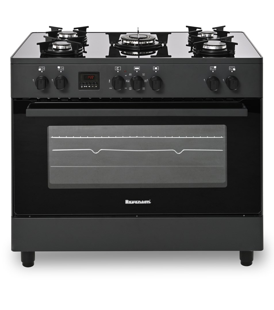Kuchnia gazowo-elektryczna Ravanson KWGE-K90 GLASS black — zdjęcie 1 z 5