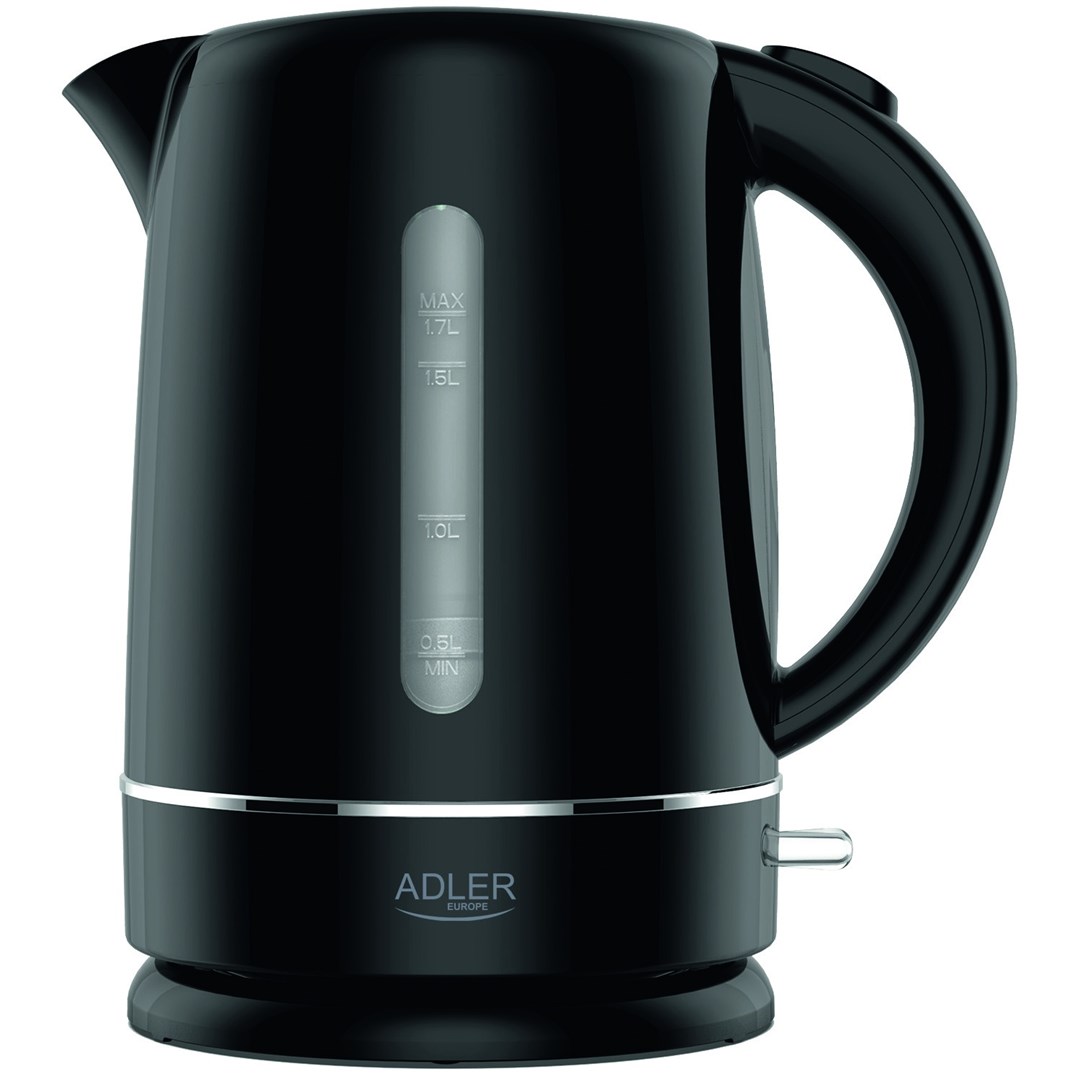 Czajnik elektryczny ADLER AD 1385b czarny, 1,7 l, 1850 W, obrotowa podstawa — zdjęcie 1 z 8