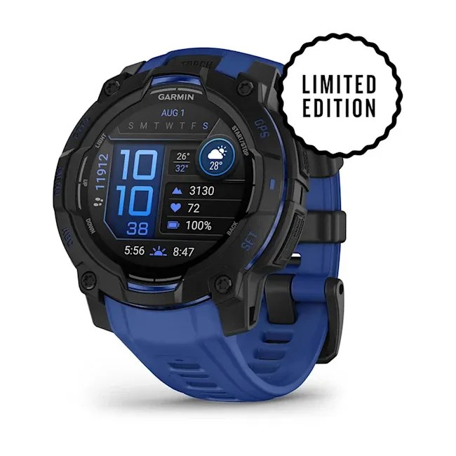 Smartwatch GARMIN Instinct 3 AMOLED 45mm Black/Bolt Blue — zdjęcie 1 z 8