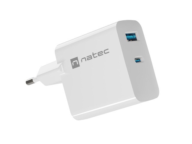 NATEC RIBERA GAN 65W 1X USB-A 1X USB-C Biała — zdjęcie 1 z 8