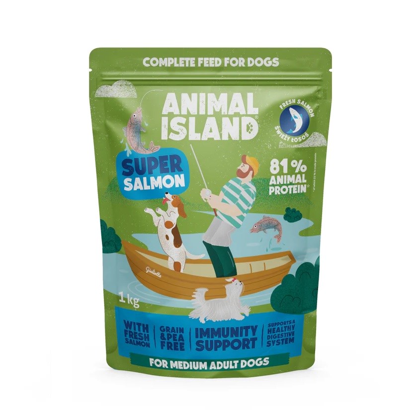 ANIMAL ISLAND łosoś sucha pies 1 kg — zdjęcie 1 z 5