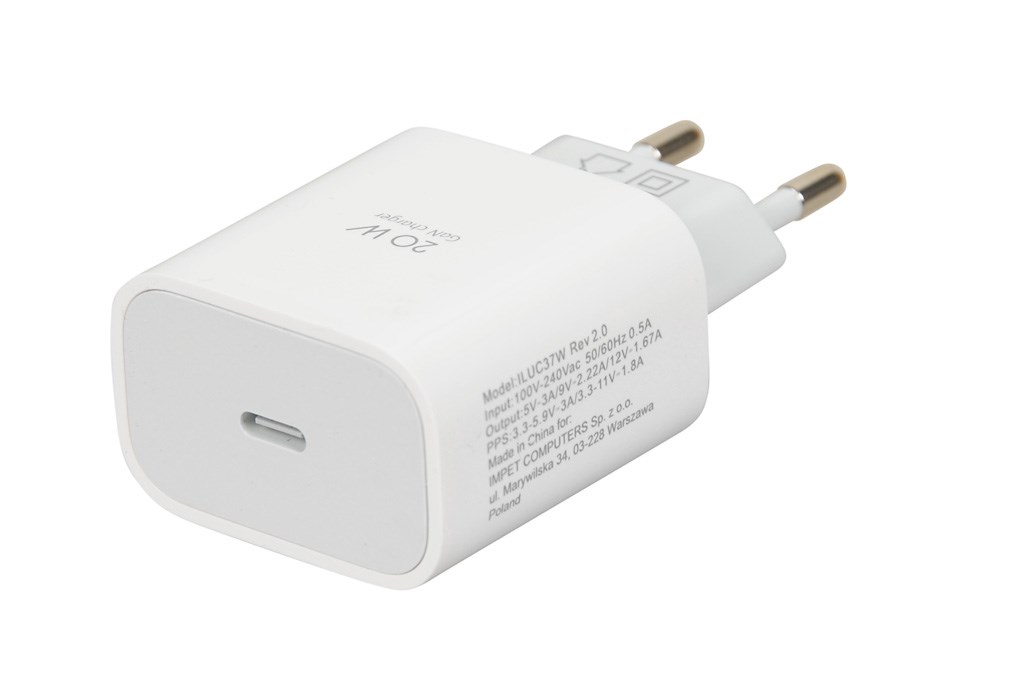 ŁADOWARKA SIECIOWA I-BOX C-37 PD20W USB-C Biała — zdjęcie 1 z 7