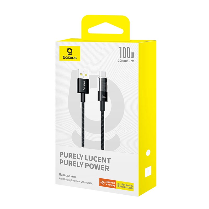 Kabel Baseus Gem USB-USB C 100W 1m (czarny) — zdjęcie 1 z 5