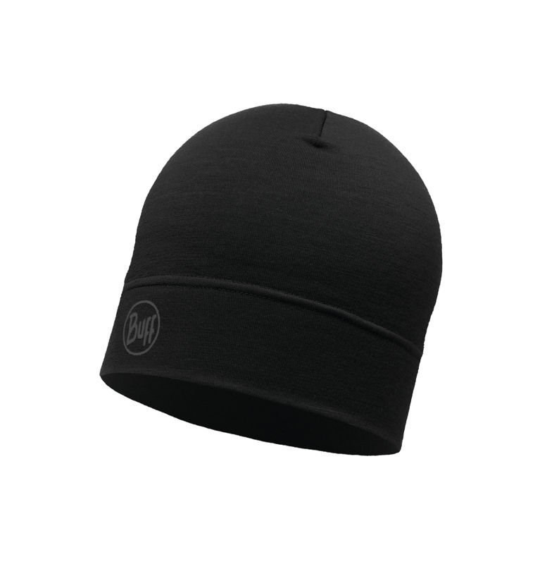 Czapka wełniana Buff Merino Lightweight, solid black — zdjęcie 1 z 3
