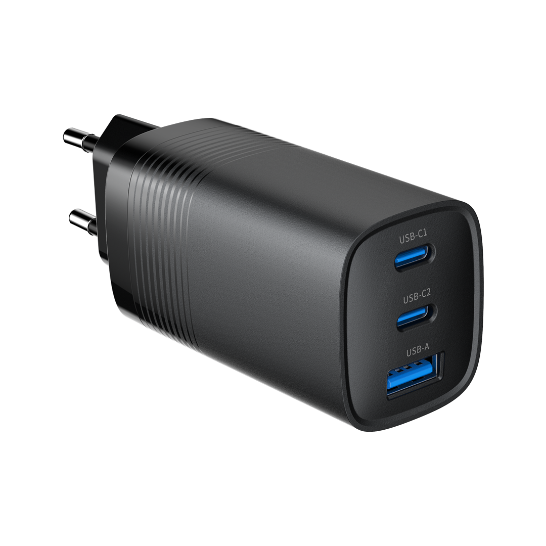 GEMBIRD SZYBKA ŁADOWARKA USB C, 65 W, Czarna — zdjęcie 1 z 5