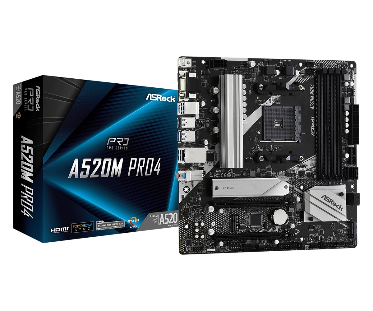 Płyta główna Asrock A520M PRO4 Socket AM4 — zdjęcie 1 z 5