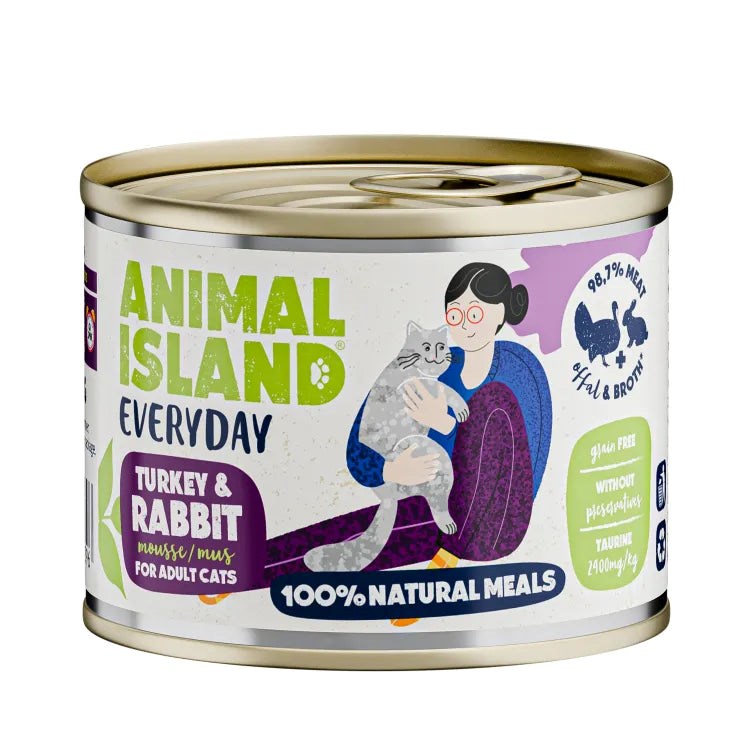 ANIMAL ISLAND Indyk i Królik - Karma Mokra 200g