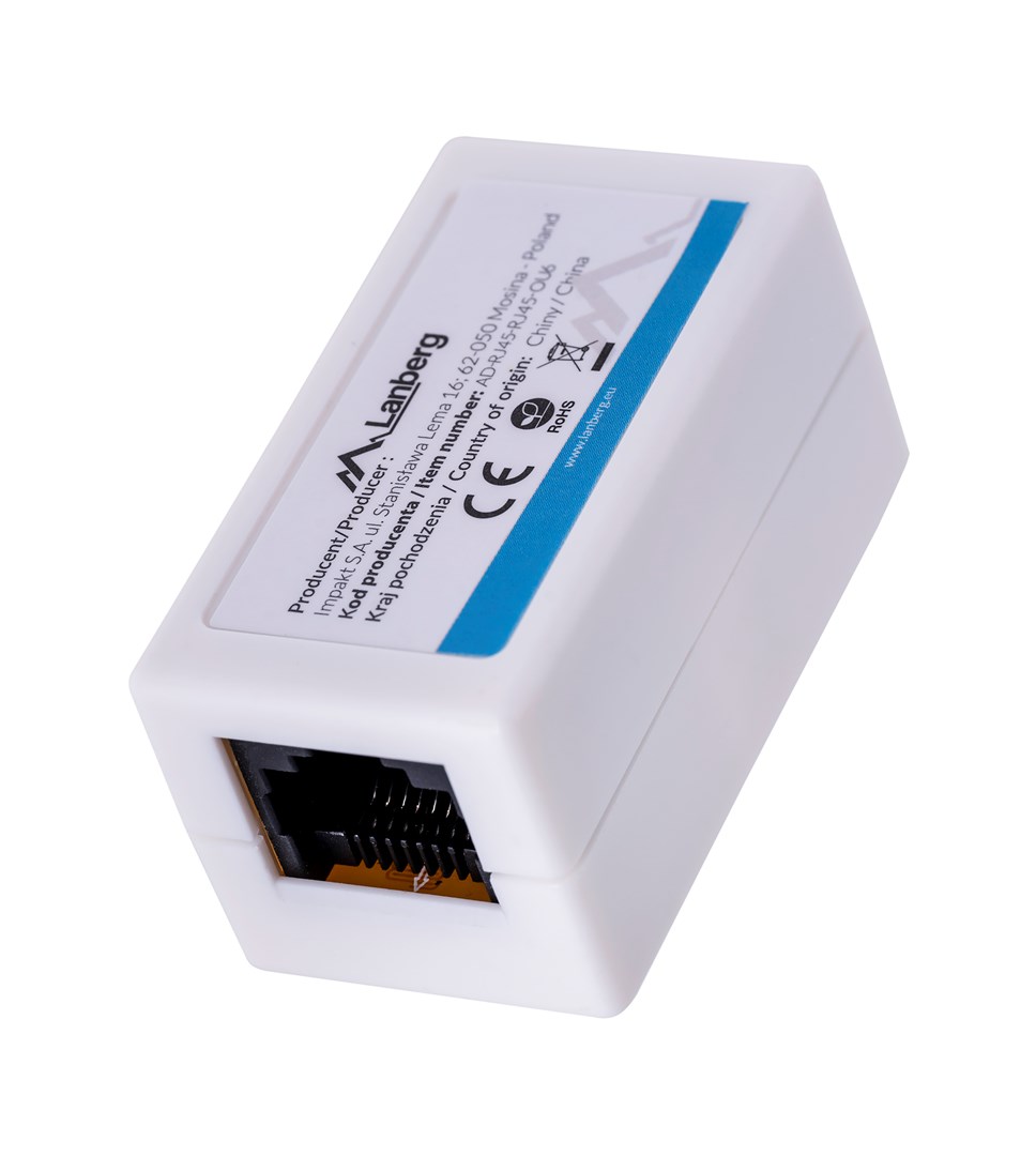 LANBERG ZŁĄCZKA SIECIOWA 2X RJ45 KAT.6 UTP — zdjęcie 1 z 5