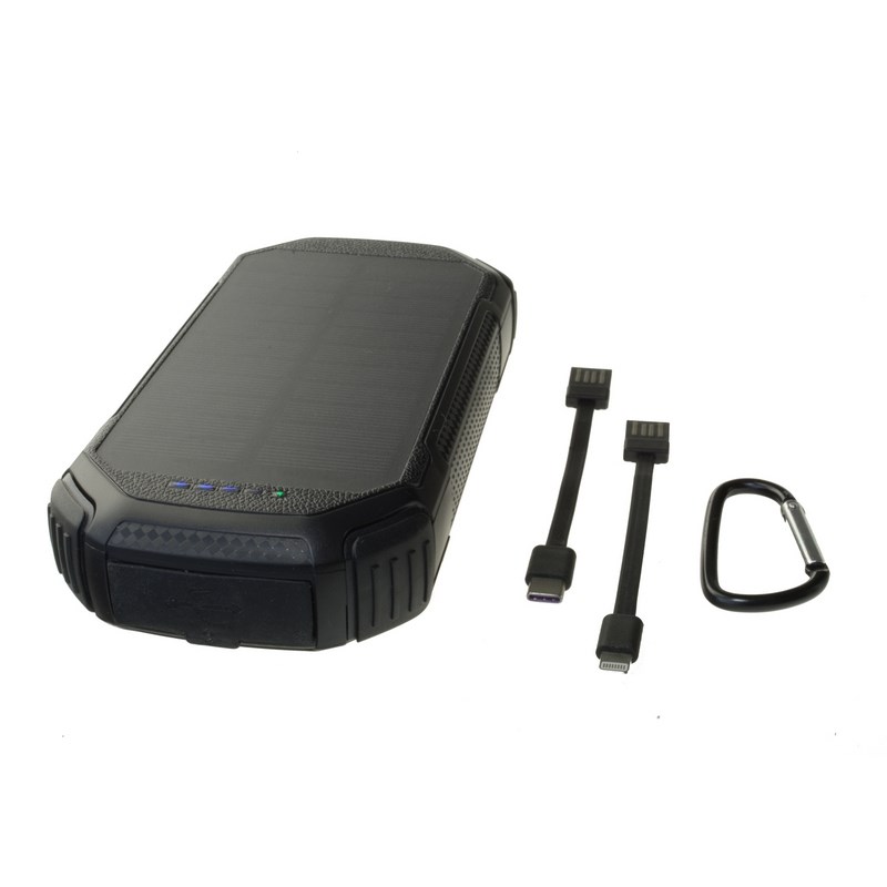 POWERNEED POWER BANK Z PANELEM SOLARNYM 20000MAH CZARNY — zdjęcie 1 z 5